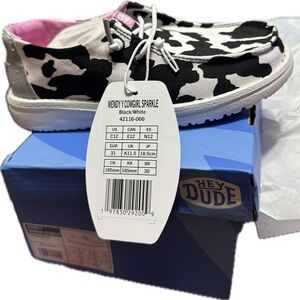 Hey Dude Wendy Cowgirl Sparkle Black White Shoes